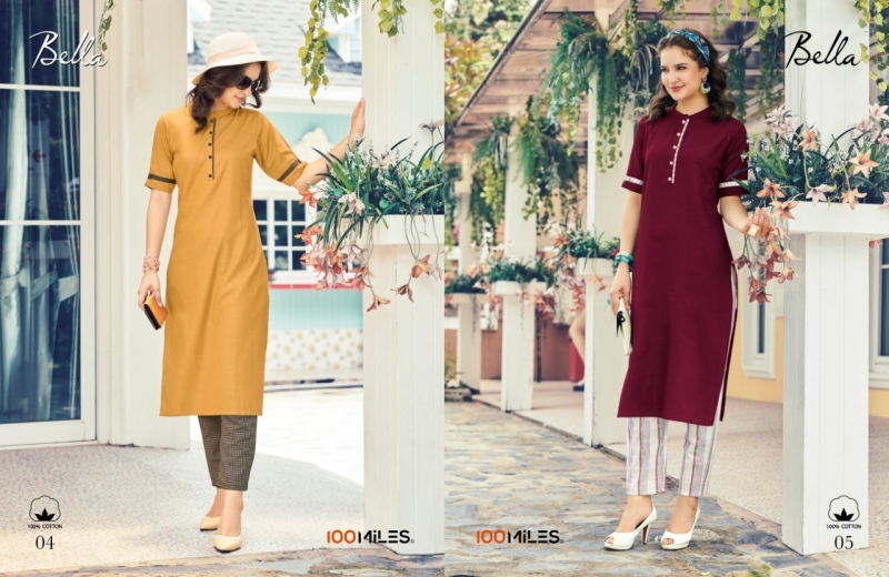 100 MILES PRESENTS BELLA PURE COTTON FABRIC FANCY WEAR KURTI WHOLESALE BEST RATE BY GOSIYA EXPORTS SURAT (3)