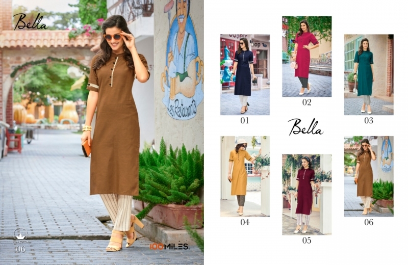 100 MILES PRESENTS BELLA PURE COTTON FABRIC FANCY WEAR KURTI WHOLESALE BEST RATE BY GOSIYA EXPORTS SURAT (5)