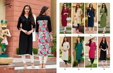 100 MILES TENDER CATALOGUE DESIGNER KURTI WITH PRINTED BACK COLLECTION WHOLESALE BEST RATE BY GOSIYA EXPORTS SURAT (5)