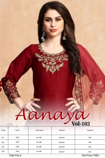 AANAYA VOL.103 SLUB SILK WITH EMBROIDERY  (5)