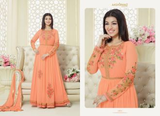 AASHIRWAD CREATION SAPPHIRE GEORGETTE SUITS WHOLESALE BEST RATE BY GOSIYA EXPORTS SURAT (1)