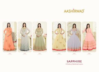 AASHIRWAD CREATION SAPPHIRE GEORGETTE SUITS WHOLESALE BEST RATE BY GOSIYA EXPORTS SURAT (7)