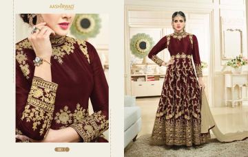 AASHIRWAD CREATION SIMRAN CATALOG GEORGETTE PARTY WEAR EMBROIDERED (2)