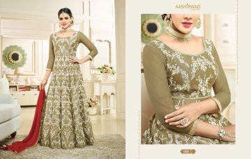 AASHIRWAD CREATION SIMRAN CATALOG GEORGETTE PARTY WEAR EMBROIDERED (3)