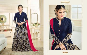 AASHIRWAD CREATION SIMRAN CATALOG GEORGETTE PARTY WEAR EMBROIDERED (4)