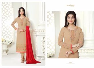 AASHIRWAD CREATIONS SAFFRON VOL 3 GEORGETTE STRAIGHT SUITS WHOLESALE BEST RATE BY GOSIYA EXPORTS SURAT (3)