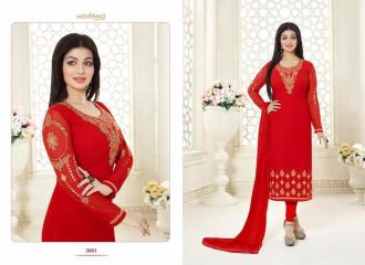 AASHIRWAD CREATIONS SAFFRON VOL 3 GEORGETTE STRAIGHT SUITS WHOLESALE BEST RATE BY GOSIYA EXPORTS SURAT