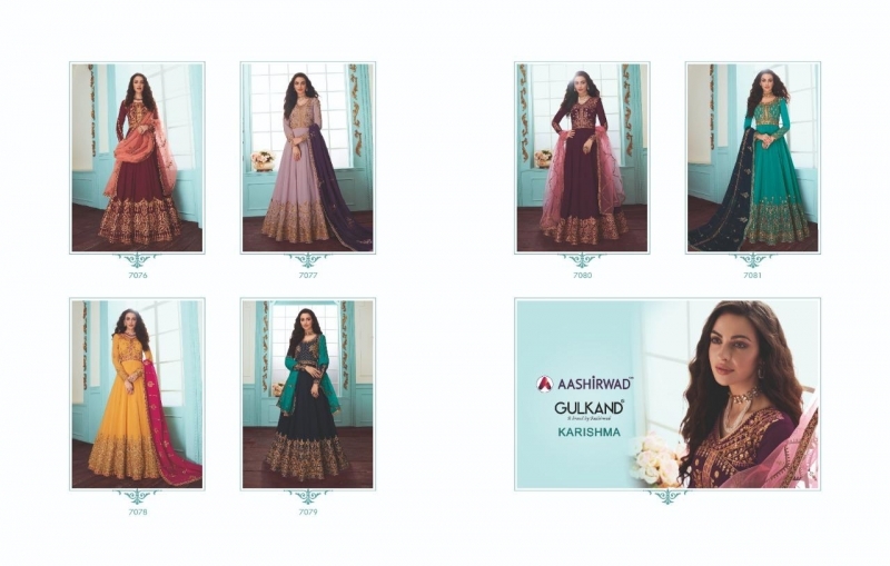 AASHIRWAD KARISHMA HEAVY GEROGETTE GOWN WITH EMBROIDERED DUPATTA WHOLESALE DEALER BEST RATE BY GOSIYA EXPORTS SURAT (7)