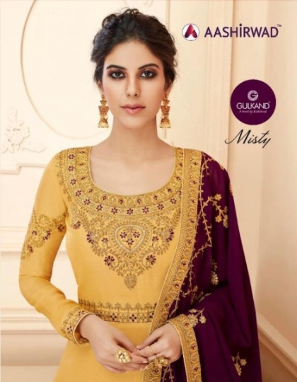 AASHIRWAD MISTY HEAVY EMBROIDERED GOWN WITH DUPATTA WHOLESALE DEALER BEST RATE BY GOSIYA EXPORTS SURAT (1)