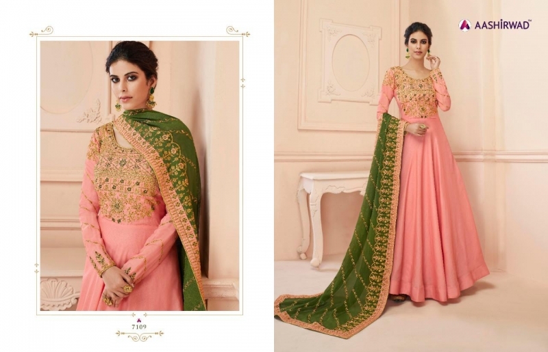 AASHIRWAD MISTY HEAVY EMBROIDERED GOWN WITH DUPATTA WHOLESALE DEALER BEST RATE BY GOSIYA EXPORTS SURAT (2)