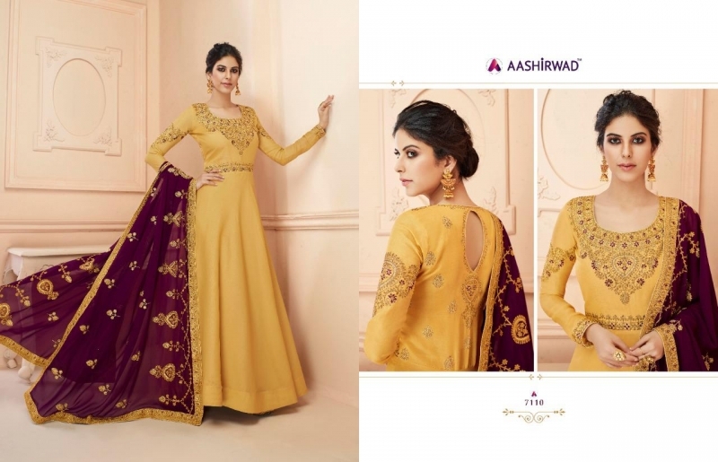 AASHIRWAD MISTY HEAVY EMBROIDERED GOWN WITH DUPATTA WHOLESALE DEALER BEST RATE BY GOSIYA EXPORTS SURAT (3)