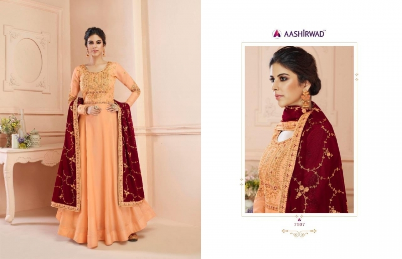 AASHIRWAD MISTY HEAVY EMBROIDERED GOWN WITH DUPATTA WHOLESALE DEALER BEST RATE BY GOSIYA EXPORTS SURAT (5)