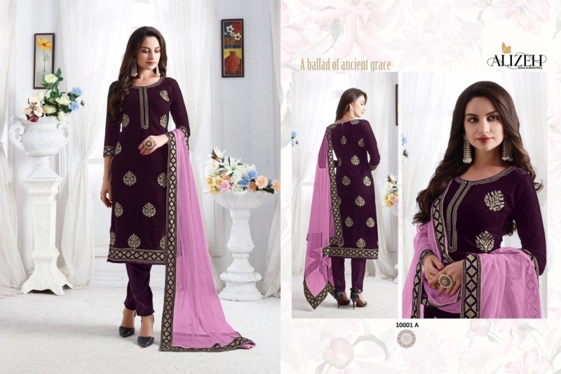 ALIZEH ZAIDA VOL 1 10001 FOUR MATCHING SET LIMITED COLLECTION WHOLESALE DEALER BEST RATE BY GOSIYA EXPORTS SURAT (3)