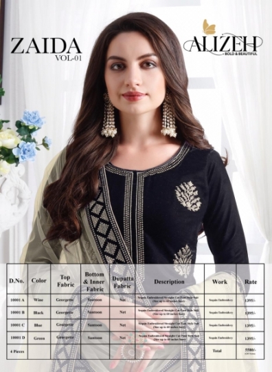 ALIZEH ZAIDA VOL 1 10001 FOUR MATCHING SET LIMITED COLLECTION WHOLESALE DEALER BEST RATE BY GOSIYA EXPORTS SURAT (6)