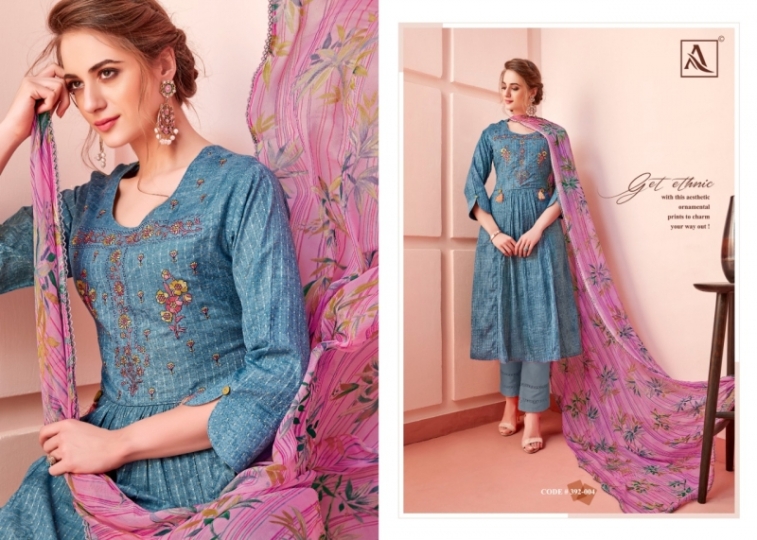 ALOK PRESENTS MIRAKI CATALOGUE FANCY COTTON EMBROIDERY WORK WHOLESALE SUITS COLLECTION DEALER BEST RATE BY GOSIYA EXPORTS SU (10)