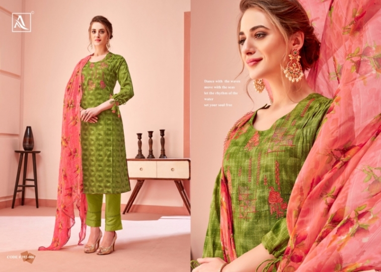 ALOK PRESENTS MIRAKI CATALOGUE FANCY COTTON EMBROIDERY WORK WHOLESALE SUITS COLLECTION DEALER BEST RATE BY GOSIYA EXPORTS SU (12)