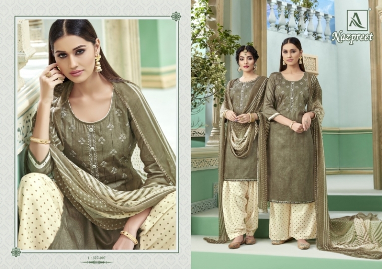 ALOK SUIT BRINGS NAZPREET JAM COTTON DRESS MATERIAL WITH EMBROIDERY  WHOLESELLER BEST RATE BY GOSIYA EXPORTS SURAT (4)