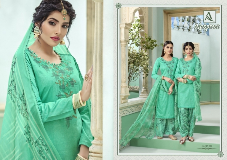 ALOK SUIT BRINGS NAZPREET JAM COTTON DRESS MATERIAL WITH EMBROIDERY  WHOLESELLER BEST RATE BY GOSIYA EXPORTS SURAT (5)