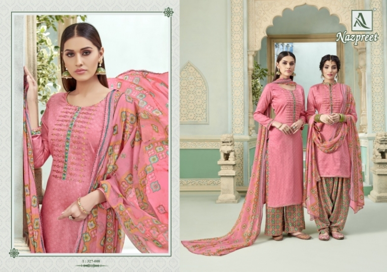 ALOK SUIT BRINGS NAZPREET JAM COTTON DRESS MATERIAL WITH EMBROIDERY  WHOLESELLER BEST RATE BY GOSIYA EXPORTS SURAT (9)