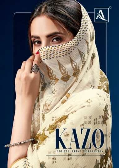 ALOK SUIT KAZO DIGITAL PRINT WHITE PIECE LAWN COTTON  (1)