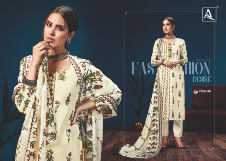 ALOK SUIT KAZO DIGITAL PRINT WHITE PIECE LAWN COTTON  (10)