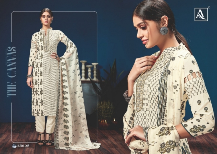 ALOK SUIT KAZO DIGITAL PRINT WHITE PIECE LAWN COTTON  (8)