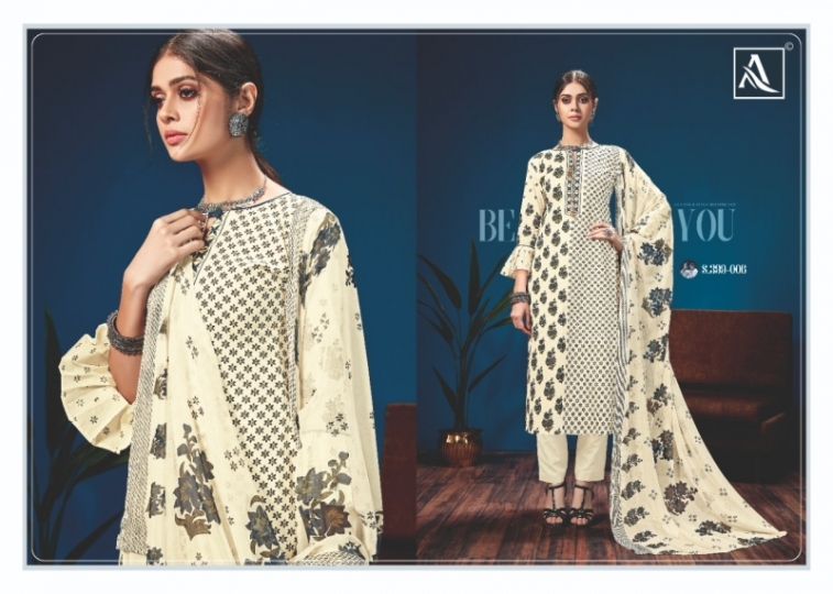 ALOK SUIT KAZO DIGITAL PRINT WHITE PIECE LAWN COTTON  (9)