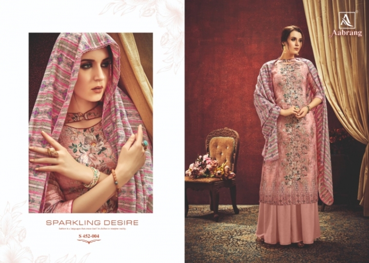 ALOK SUITS PRESENTS AABRANG PASHMINA FABRIC DRESS MATERIAL WITH SWAROVSKI WORK DEALER BEST RATE BY GOSIYA EXPO