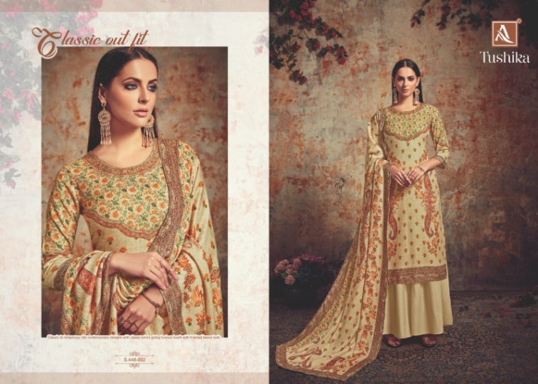 ALOK SUITS PRESENTS TUSHIKA PURE PASHMINA FABRIC DRESS MATERIAL WHOLESALE DEALER BEST RATE BY GOSIYA EXPORTS SURAT (8)