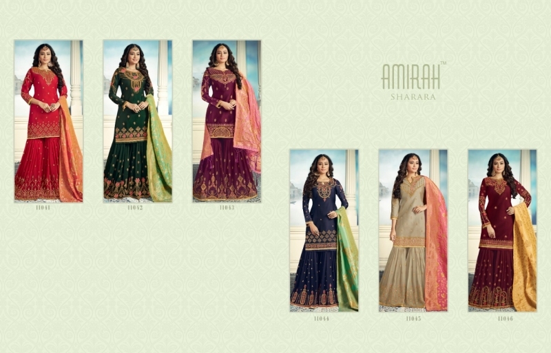 AMIRAH SHARARA GEORGETTE FABRIC WITH HEAVY WORK SUITS WHOLESALE DEALER BEST RATE BY GOSIYA EXPORTS SURAT (2)