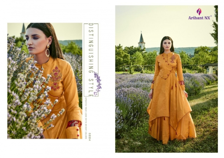 ARIHANT FIZA SILK COTTON FANCY LONG GOWN COLLECTION WHOLESALE DEALER BEST RATE BY GOSIYA EXPORT SURAT (12)