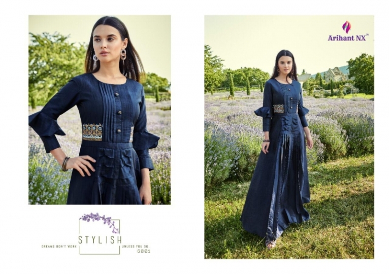 ARIHANT FIZA SILK COTTON FANCY LONG GOWN COLLECTION WHOLESALE DEALER BEST RATE BY GOSIYA EXPORT SURAT (16)