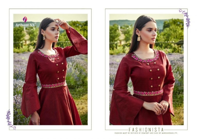 ARIHANT FIZA SILK COTTON FANCY LONG GOWN COLLECTION WHOLESALE DEALER BEST RATE BY GOSIYA EXPORT SURAT (4)