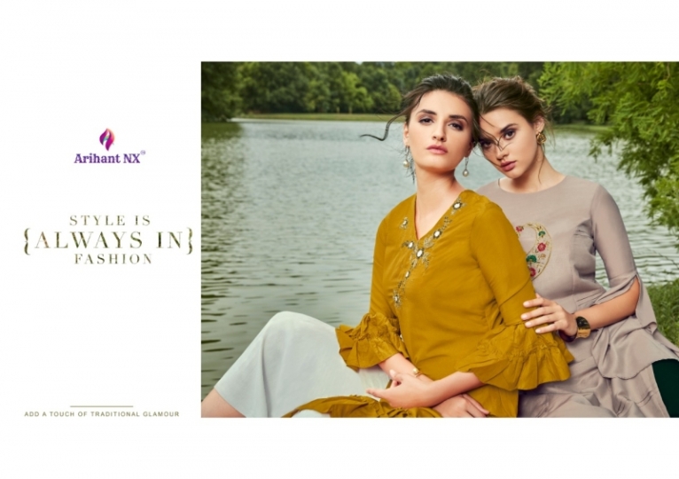 ARIHANT NX BY VAMIKA GLORIOUS MASLIN SILK FABRIC TOP WITH PLAZZO WHOLESALE DEALER BEST RATE BY GOSIYA EXPORTS SURAT (11)