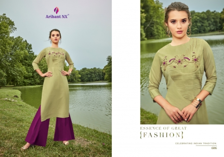 ARIHANT NX BY VAMIKA GLORIOUS MASLIN SILK FABRIC TOP WITH PLAZZO WHOLESALE DEALER BEST RATE BY GOSIYA EXPORTS SURAT (12)