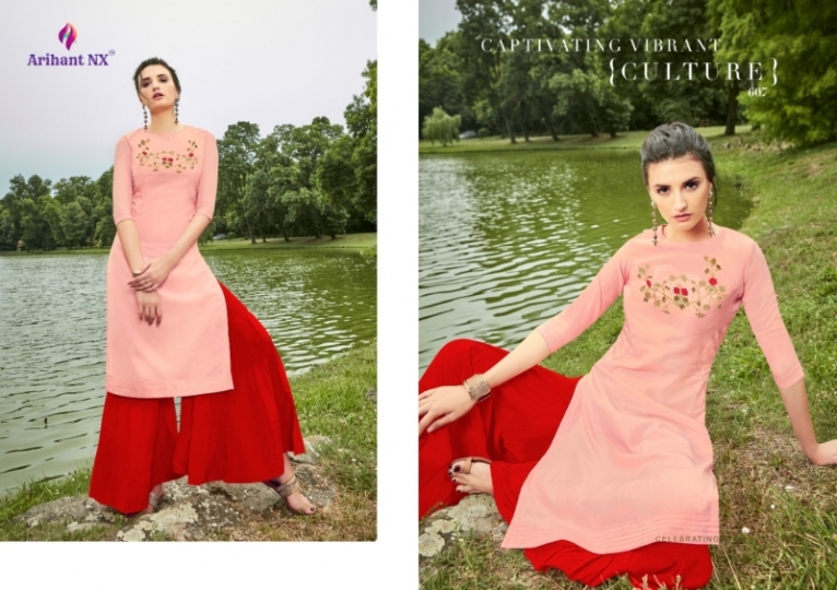 ARIHANT NX BY VAMIKA GLORIOUS MASLIN SILK FABRIC TOP WITH PLAZZO WHOLESALE DEALER BEST RATE BY GOSIYA EXPORTS SURAT (2)