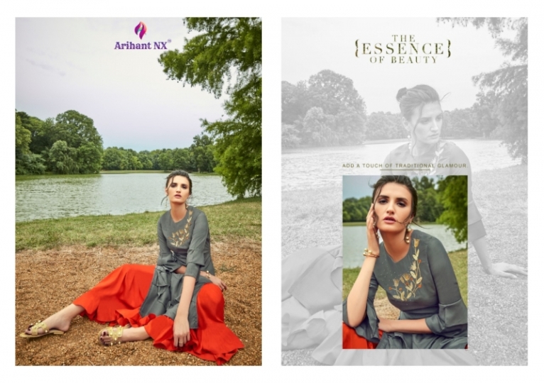 ARIHANT NX BY VAMIKA GLORIOUS MASLIN SILK FABRIC TOP WITH PLAZZO WHOLESALE DEALER BEST RATE BY GOSIYA EXPORTS SURAT (4)