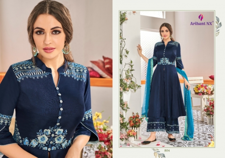 ARIHANT NX CHAHAT VOL 1 MAKLIN PLAZZO STYLE READYMADE SUIT COLLECTION WHOLESALE DEALER BEST RATE BY GOSIYA EXPORTS SURAT (5)
