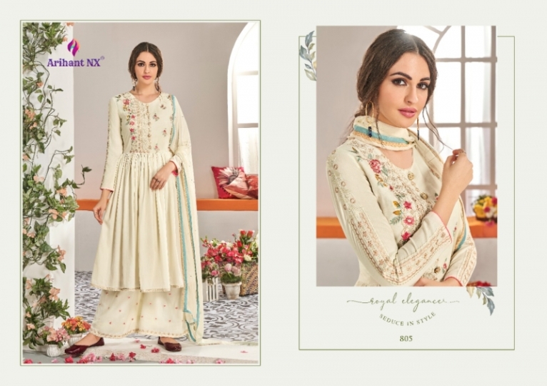 ARIHANT NX CHAHAT VOL 1 MAKLIN PLAZZO STYLE READYMADE SUIT COLLECTION WHOLESALE DEALER BEST RATE BY GOSIYA EXPORTS SURAT (8)