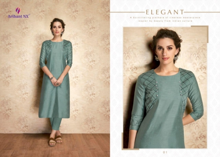 ARIHANT NX VAMIKA CLAIRE KURTIS CATALOG WHOLESALE DEALER BEST RATE BY GOSIYA EXPORTS SURAT (10)