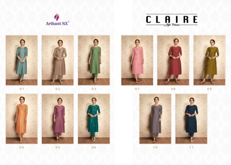 ARIHANT NX VAMIKA CLAIRE KURTIS CATALOG WHOLESALE DEALER BEST RATE BY GOSIYA EXPORTS SURAT (5)