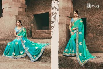 AVIVA SAREES BY KANHERI CATALOGUE DESIGNER PARTY WEAR SAREES COLLECTION WHOLESALE BEST RATE BY GOSIYA EXPORTS SURAT (26)
