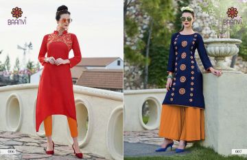 BAANVI GOONJ COTTON SLUB WITH EMBROIDERED FANCY KURTIS COLLECTION WHOLESALE SUPPLIER BEST RATE BY GOSIYA EXPORTS SURAT (4)