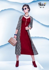 BDESI GLAMROCK CATALOG RAYON PRINT WITH PARTY WEAR LONG KURTI COLLECTION WHOLESALE BEST RATE BY GOSIYA EXPORTS SURAT (1)