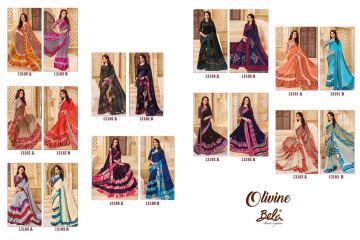 BELA FASHION OLIVINE GEORGETTE SATIN PRINTS SAREES WHOLESALE SUPPLIER BEST RATE BY GOSIYA EXPORTS SURAT (10)