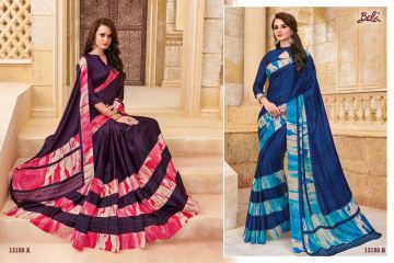 BELA FASHION OLIVINE GEORGETTE SATIN PRINTS SAREES WHOLESALE SUPPLIER BEST RATE BY GOSIYA EXPORTS SURAT (4)