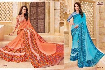 BELA FASHION OLIVINE GEORGETTE SATIN PRINTS SAREES WHOLESALE SUPPLIER BEST RATE BY GOSIYA EXPORTS SURAT (7)