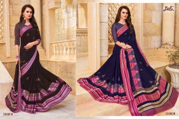 BELA FASHION OLIVINE GEORGETTE SATIN PRINTS SAREES WHOLESALE SUPPLIER BEST RATE BY GOSIYA EXPORTS SURAT (8)