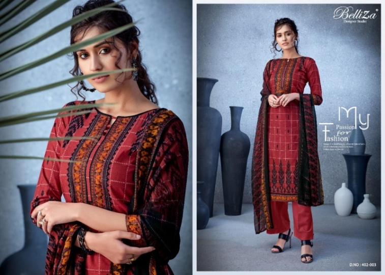 BELLIZA DESIGNER NAZRANA COTTON DIGITAL PRINTS SUITS COLLECTION WHOLESALE DEALER BEST RATE BY GOSIYA EXPORTS SURAT (13)