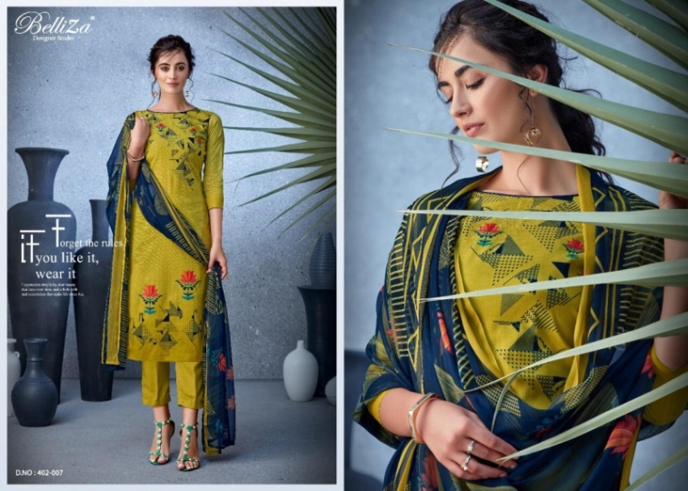 BELLIZA DESIGNER NAZRANA COTTON DIGITAL PRINTS SUITS COLLECTION WHOLESALE DEALER BEST RATE BY GOSIYA EXPORTS SURAT (5)